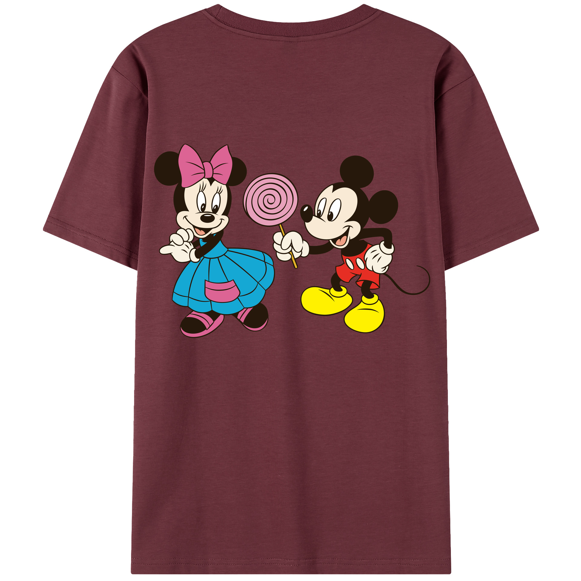 （画像用） ミッキーマウス Mickey Mouse 綿100％半袖Tシャツ（背面プリント）